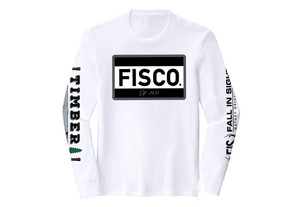 White long sleeve tee shirt with FISCO on the front