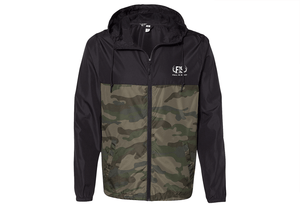 Black and Camo fis windbreaker with an fis logo on the front